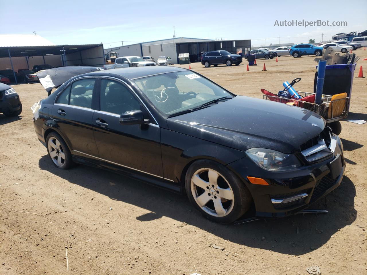 2012 Mercedes-benz C 300 4matic Black vin: WDDGF8BB2CR191145