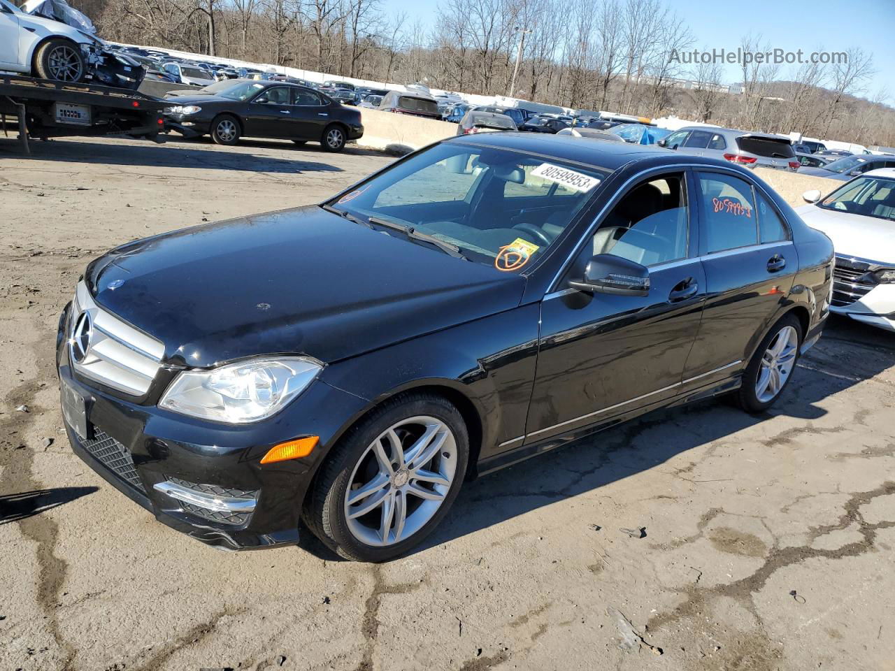 2012 Mercedes-benz C 300 4matic Black vin: WDDGF8BB2CR200393