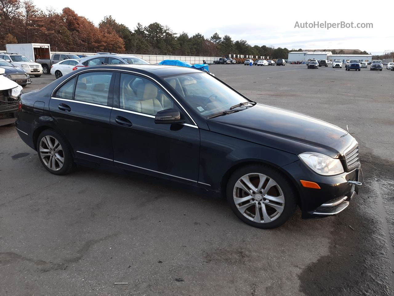 2012 Mercedes-benz C 300 4matic Black vin: WDDGF8BB2CR215038