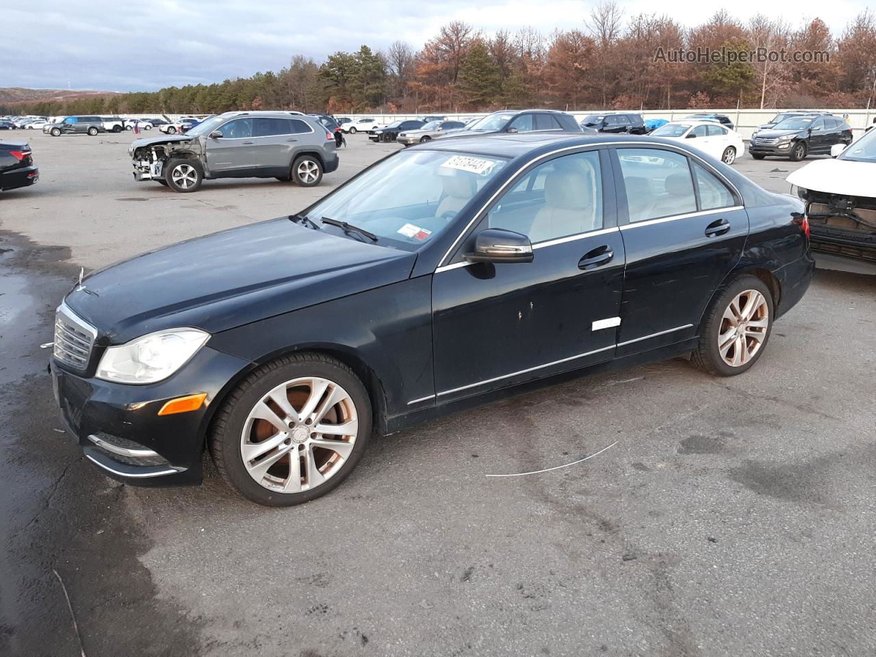 2012 Mercedes-benz C 300 4matic Black vin: WDDGF8BB2CR215038