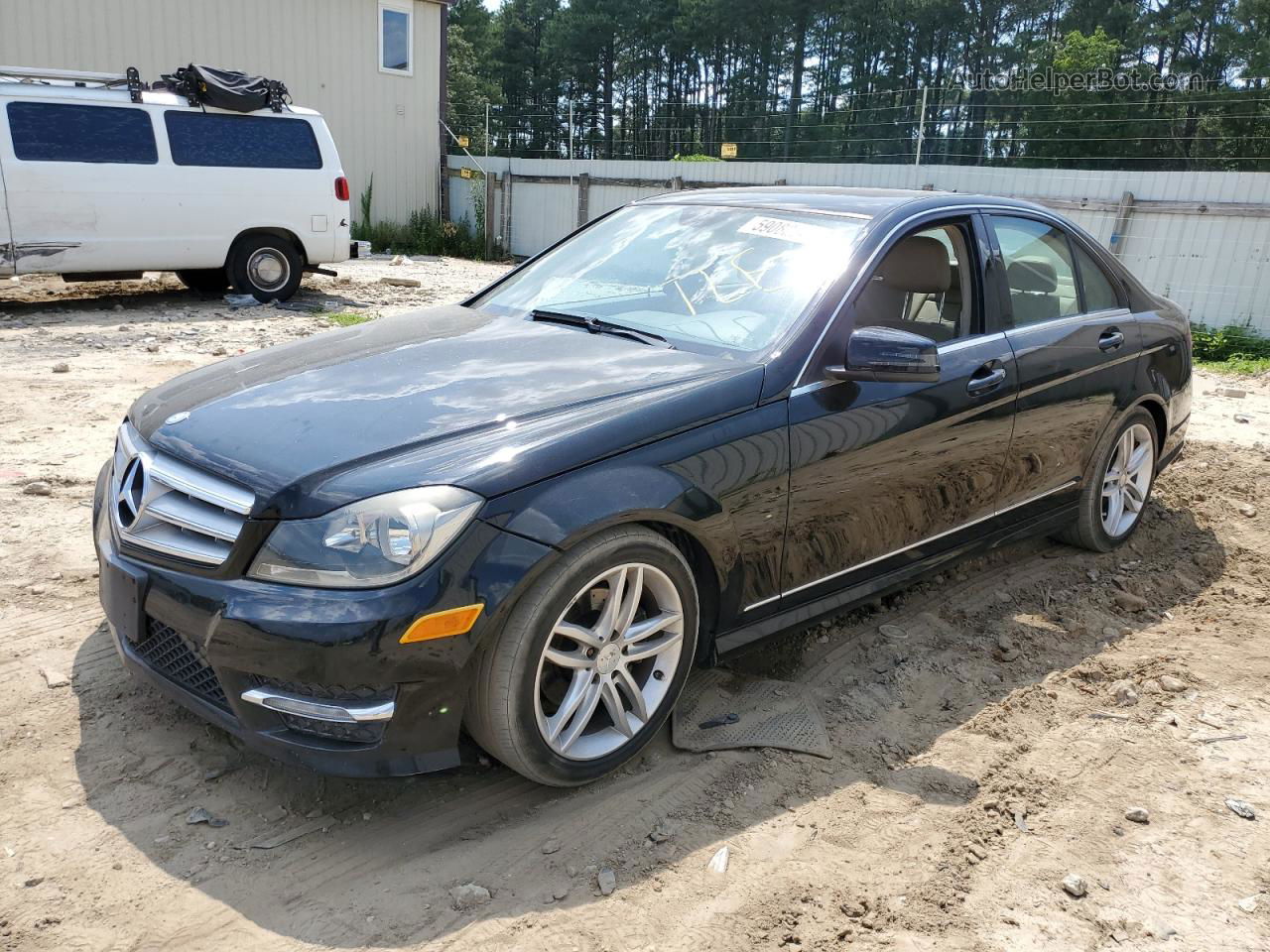 2012 Mercedes-benz C 300 4matic Black vin: WDDGF8BB3CA711626