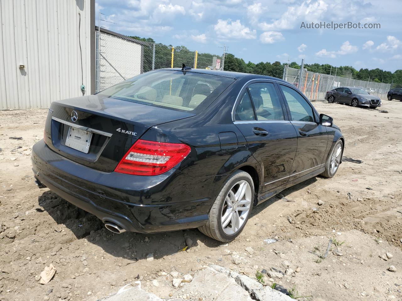 2012 Mercedes-benz C 300 4matic Black vin: WDDGF8BB3CA711626