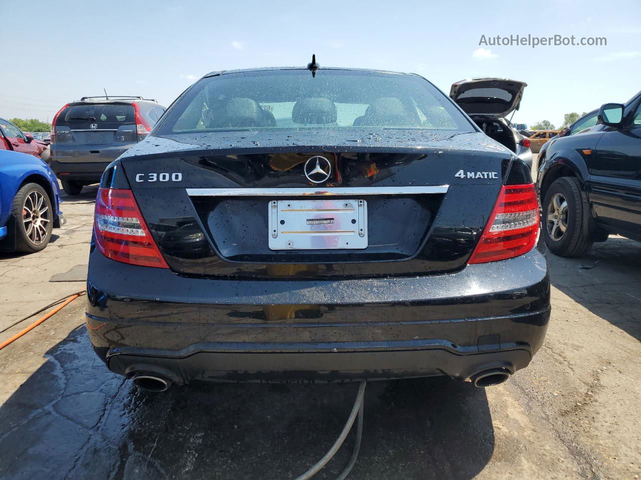 2012 Mercedes-benz C 300 4matic Black vin: WDDGF8BB3CR207076