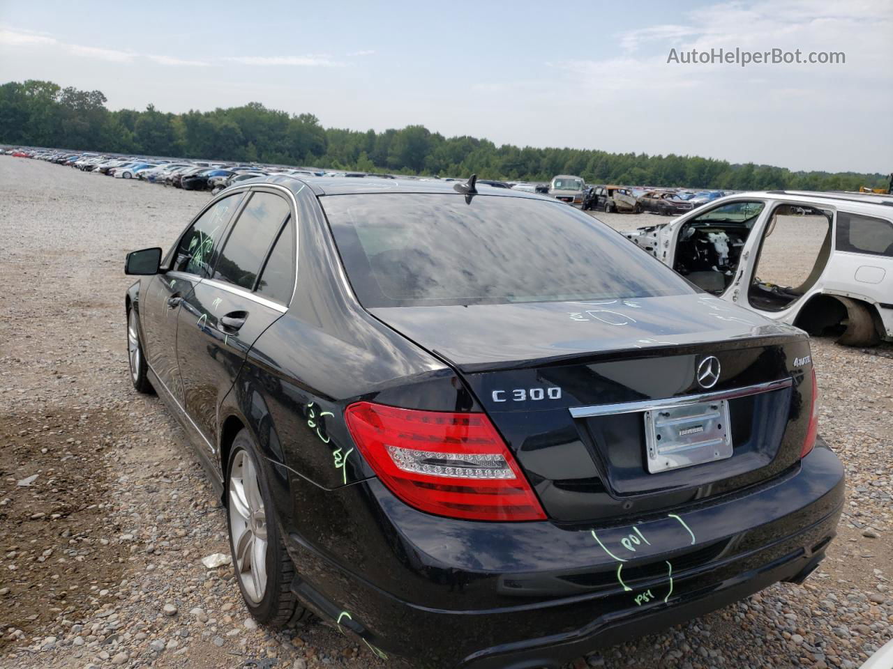 2012 Mercedes-benz C 300 4matic Black vin: WDDGF8BB4CF873140