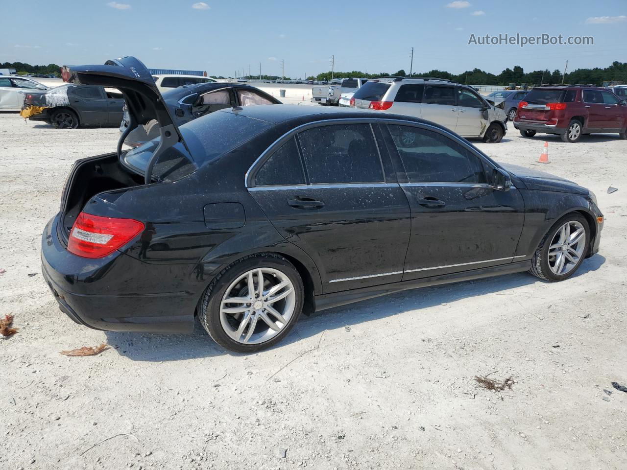 2012 Mercedes-benz C 300 4matic Black vin: WDDGF8BB4CR229989