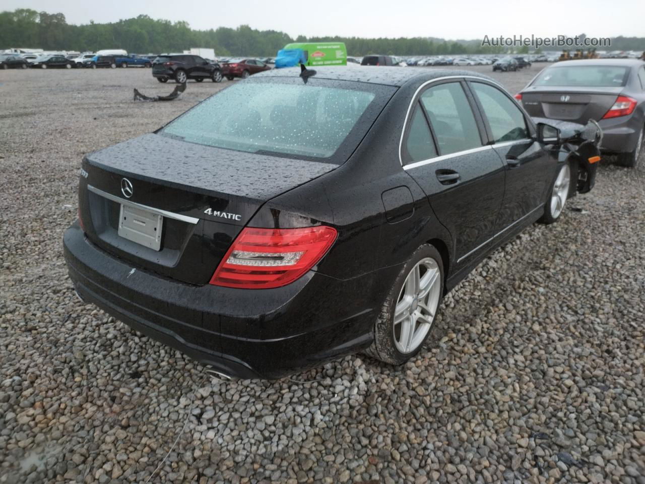 2012 Mercedes-benz C 300 4matic Black vin: WDDGF8BB5CR200050