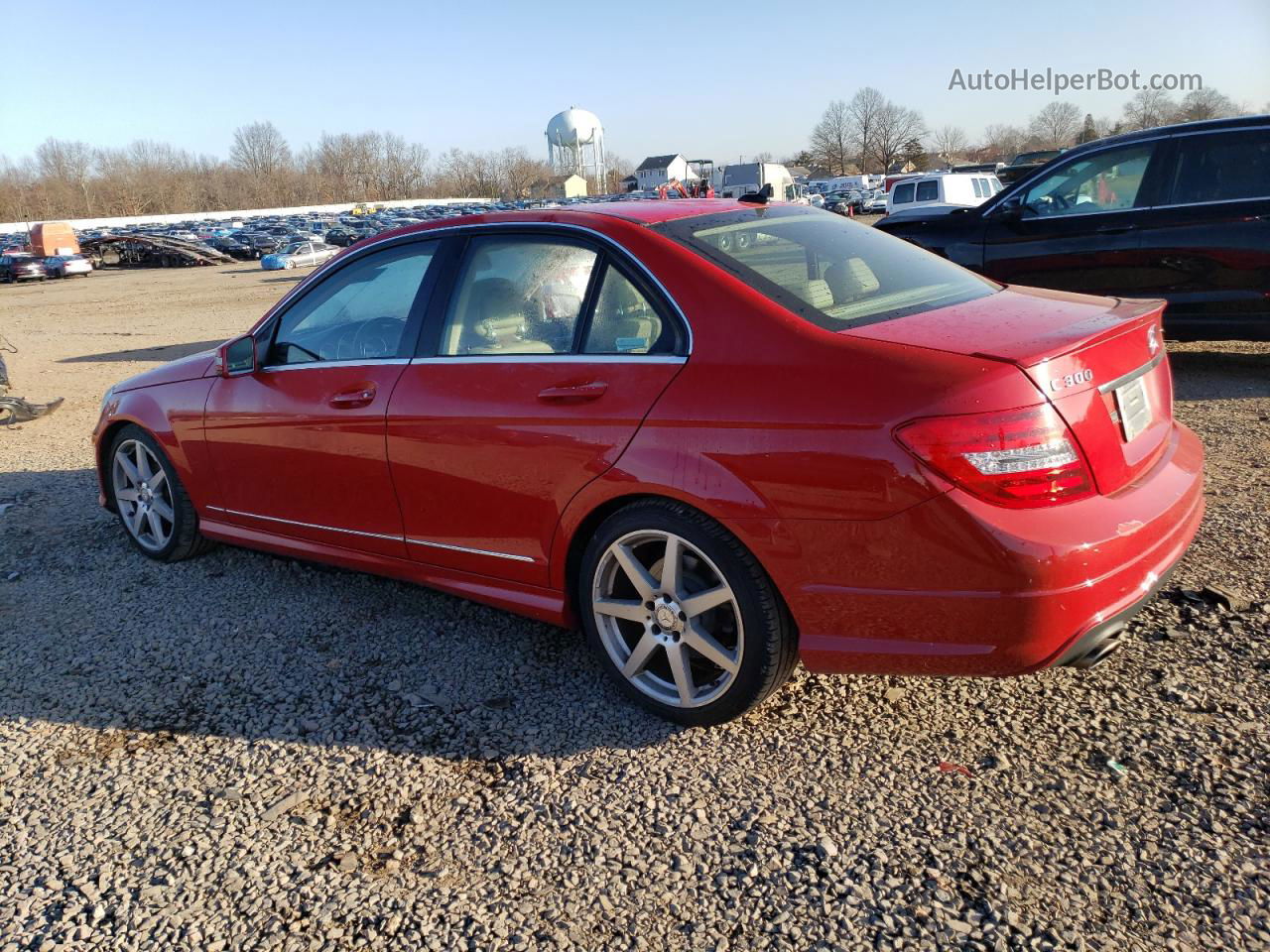 2012 Mercedes-benz C 300 4matic Red vin: WDDGF8BB5CR240175