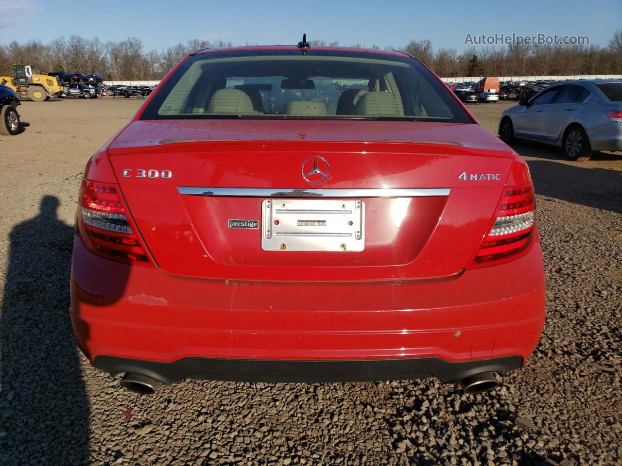 2012 Mercedes-benz C 300 4matic Red vin: WDDGF8BB5CR240175