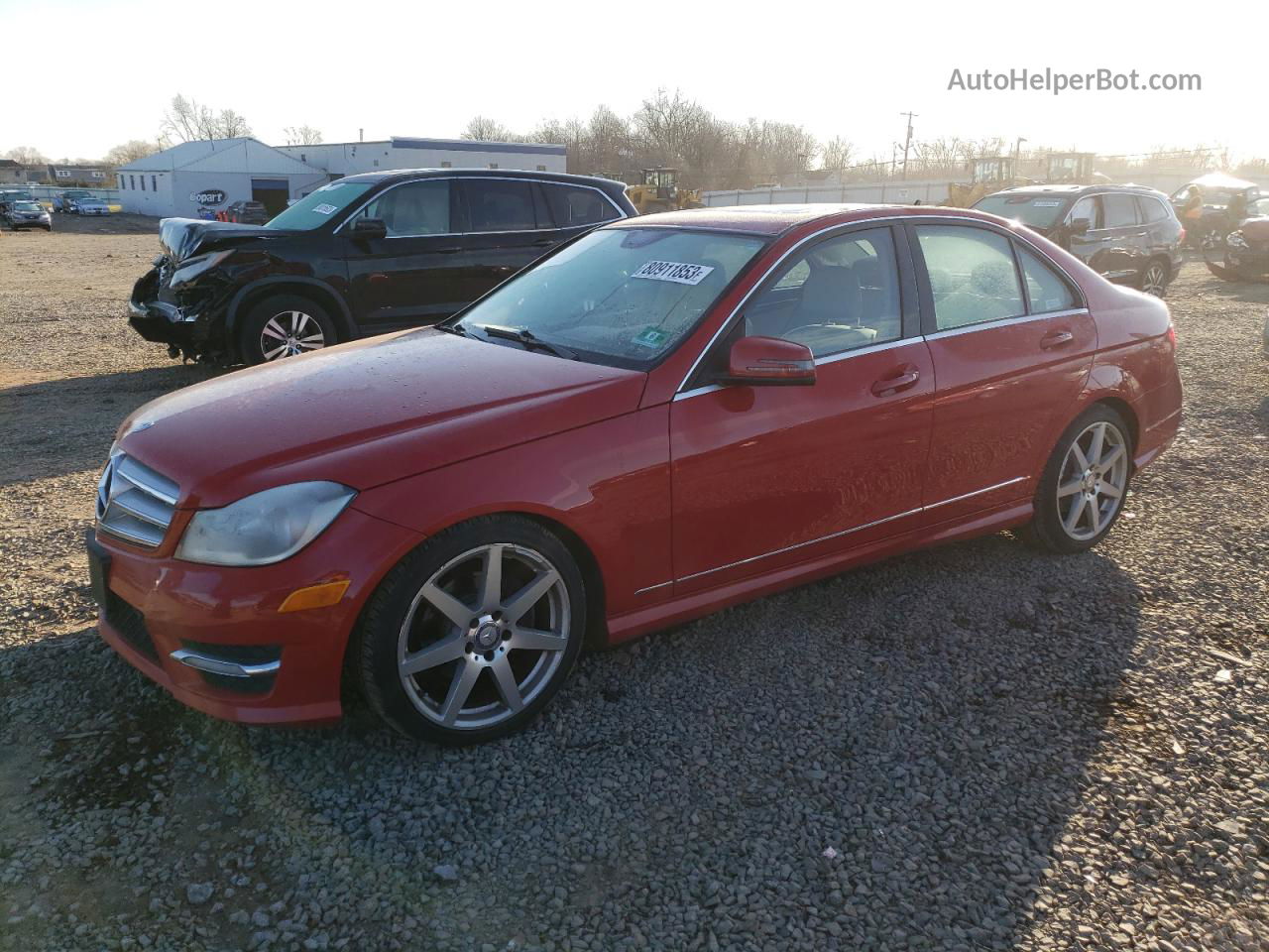 2012 Mercedes-benz C 300 4matic Red vin: WDDGF8BB5CR240175