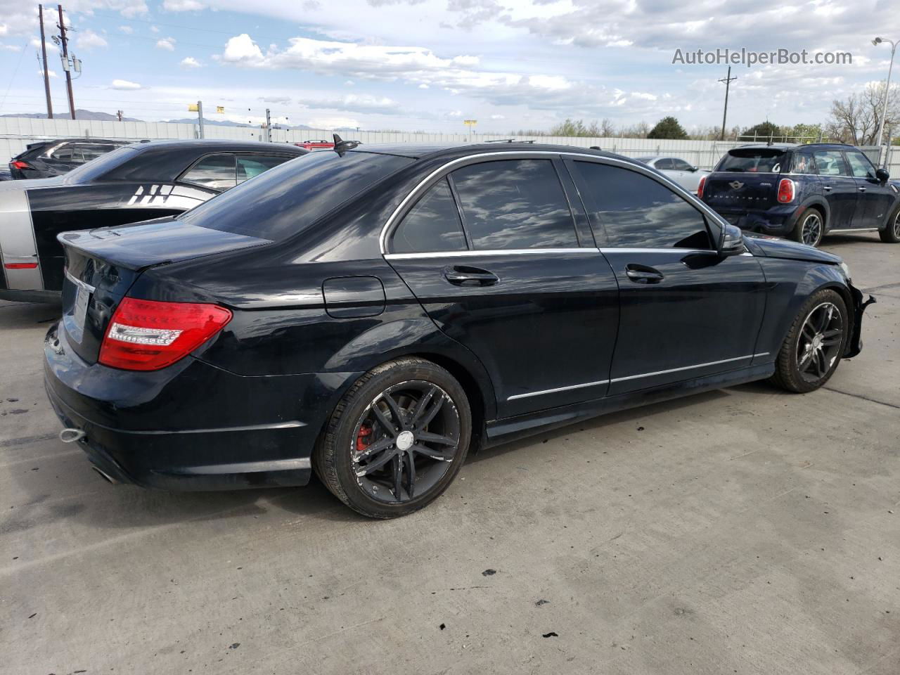 2012 Mercedes-benz C 300 4matic Black vin: WDDGF8BB6CA699486