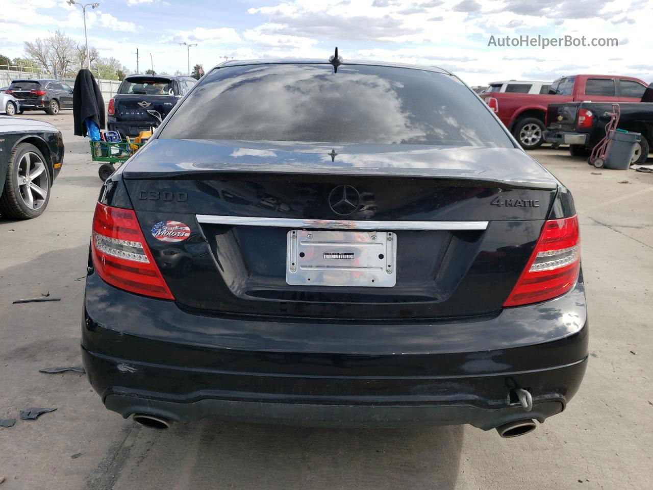 2012 Mercedes-benz C 300 4matic Black vin: WDDGF8BB6CA699486