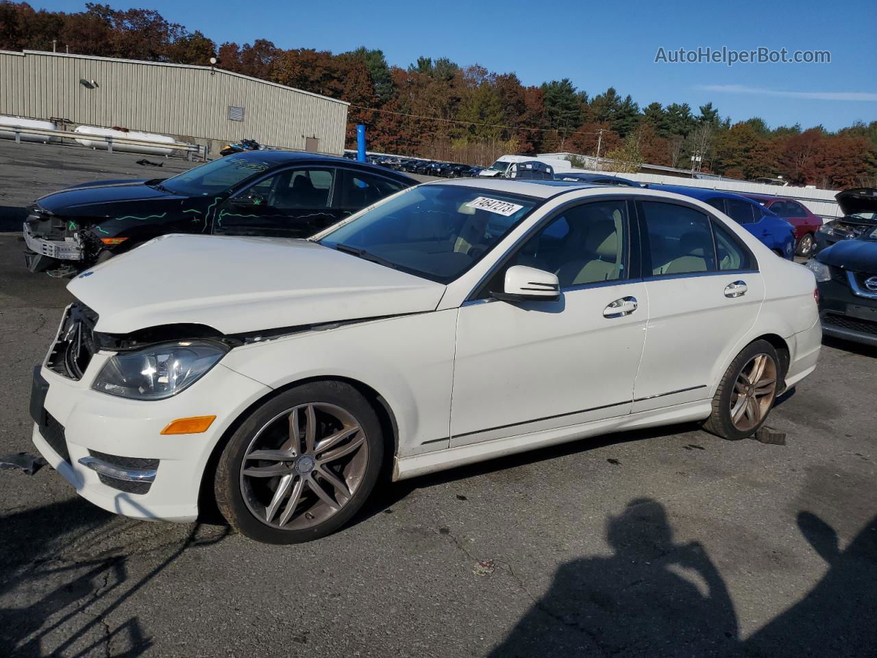 2012 Mercedes-benz C 300 4matic White vin: WDDGF8BB6CA711202