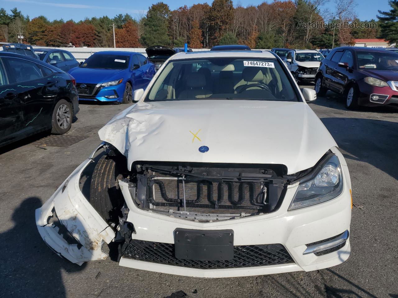 2012 Mercedes-benz C 300 4matic White vin: WDDGF8BB6CA711202