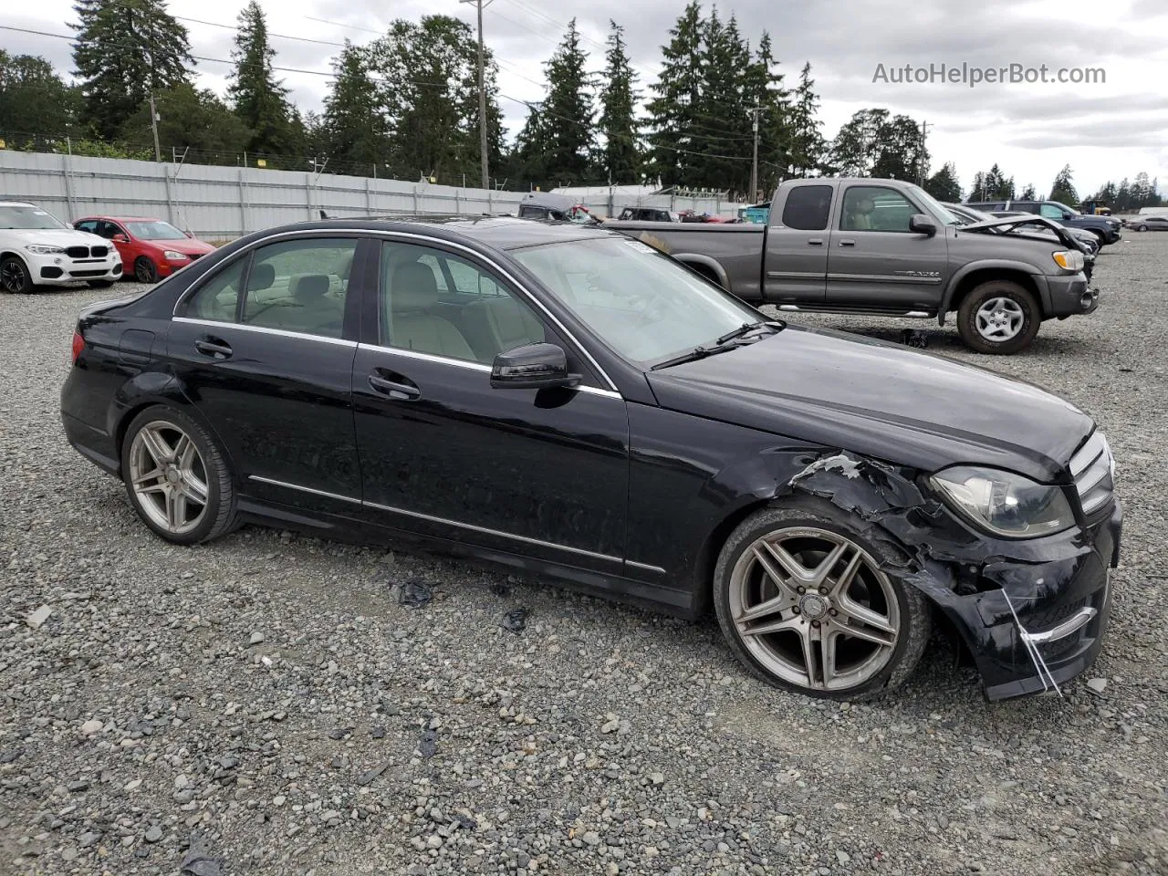 2012 Mercedes-benz C 300 4matic Черный vin: WDDGF8BB6CA712396