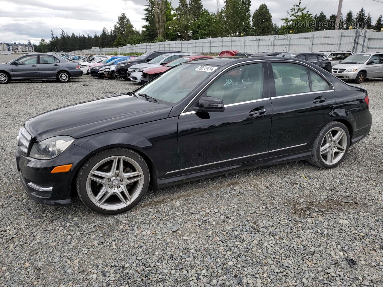 2012 Mercedes-benz C 300 4matic Black vin: WDDGF8BB6CA712396