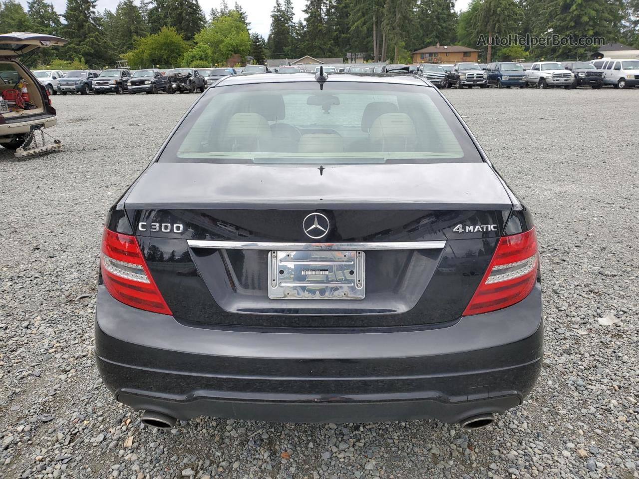 2012 Mercedes-benz C 300 4matic Black vin: WDDGF8BB6CA712396