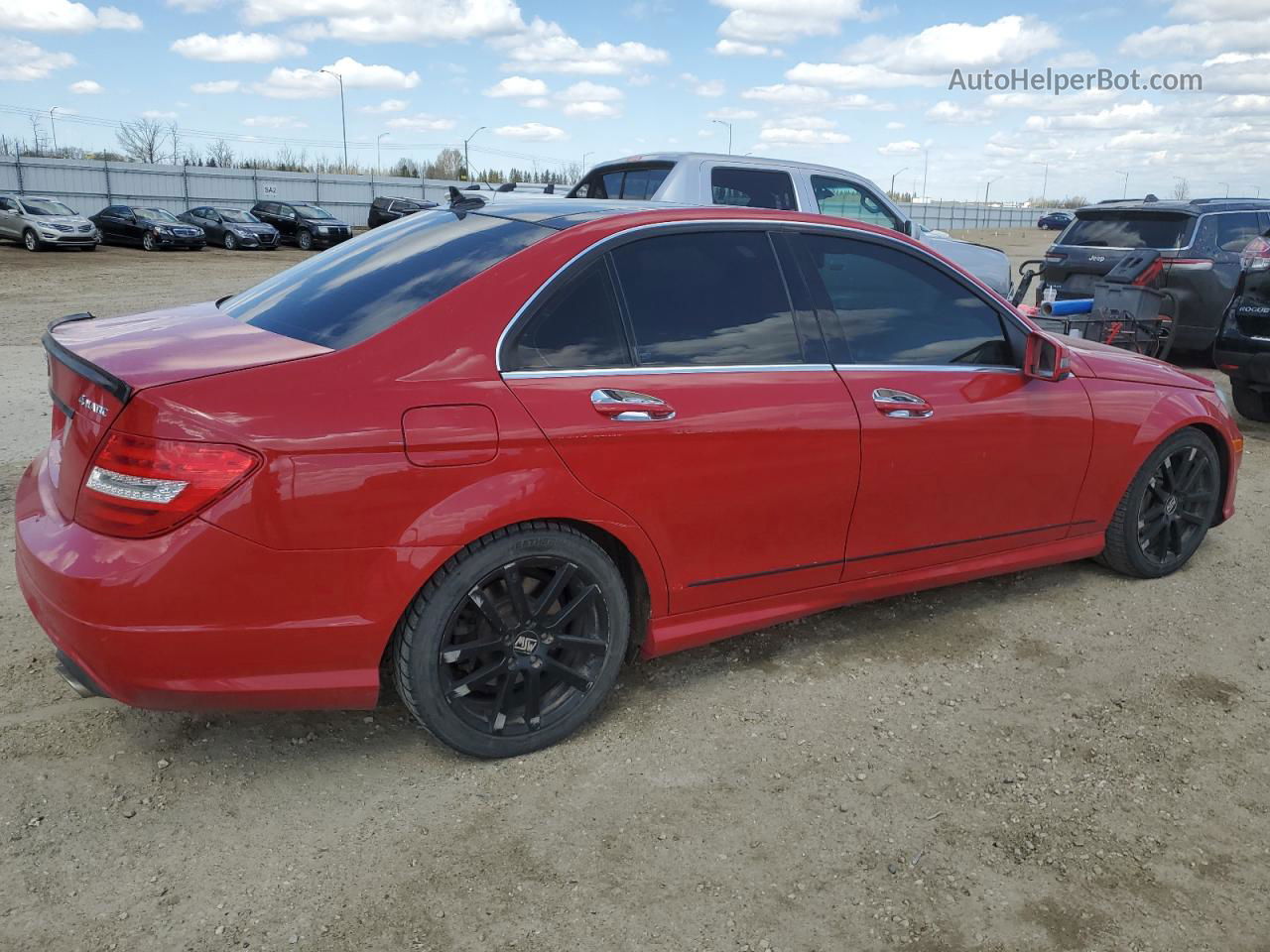 2012 Mercedes-benz C 300 4matic Red vin: WDDGF8BB6CA716805