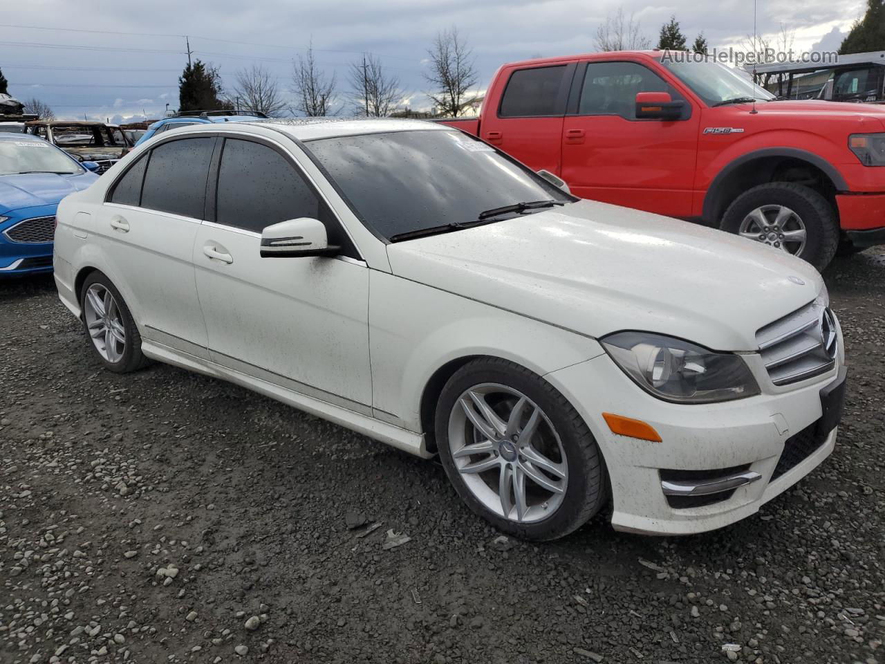 2012 Mercedes-benz C 300 4matic White vin: WDDGF8BB6CR204785