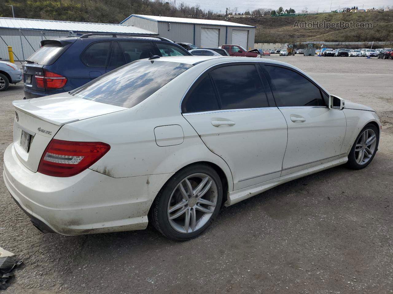 2012 Mercedes-benz C 300 4matic White vin: WDDGF8BB6CR206505