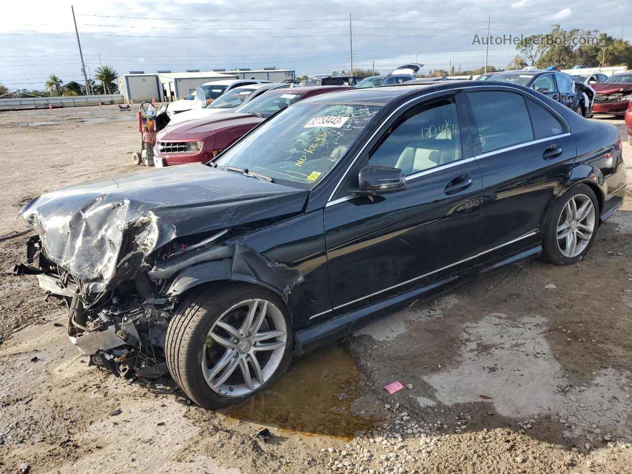 2012 Mercedes-benz C 300 4matic Black vin: WDDGF8BB7CA610072