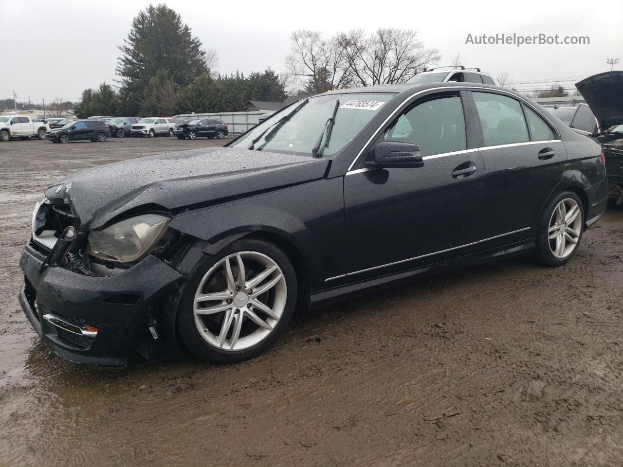 2012 Mercedes-benz C 300 4matic Black vin: WDDGF8BB7CA619452