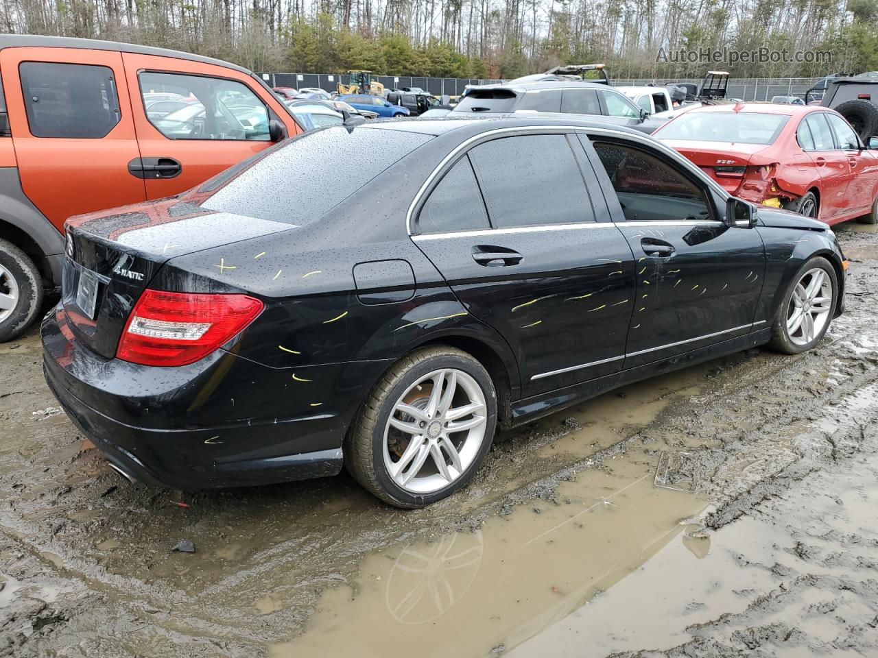 2012 Mercedes-benz C 300 4matic Black vin: WDDGF8BB7CR198043