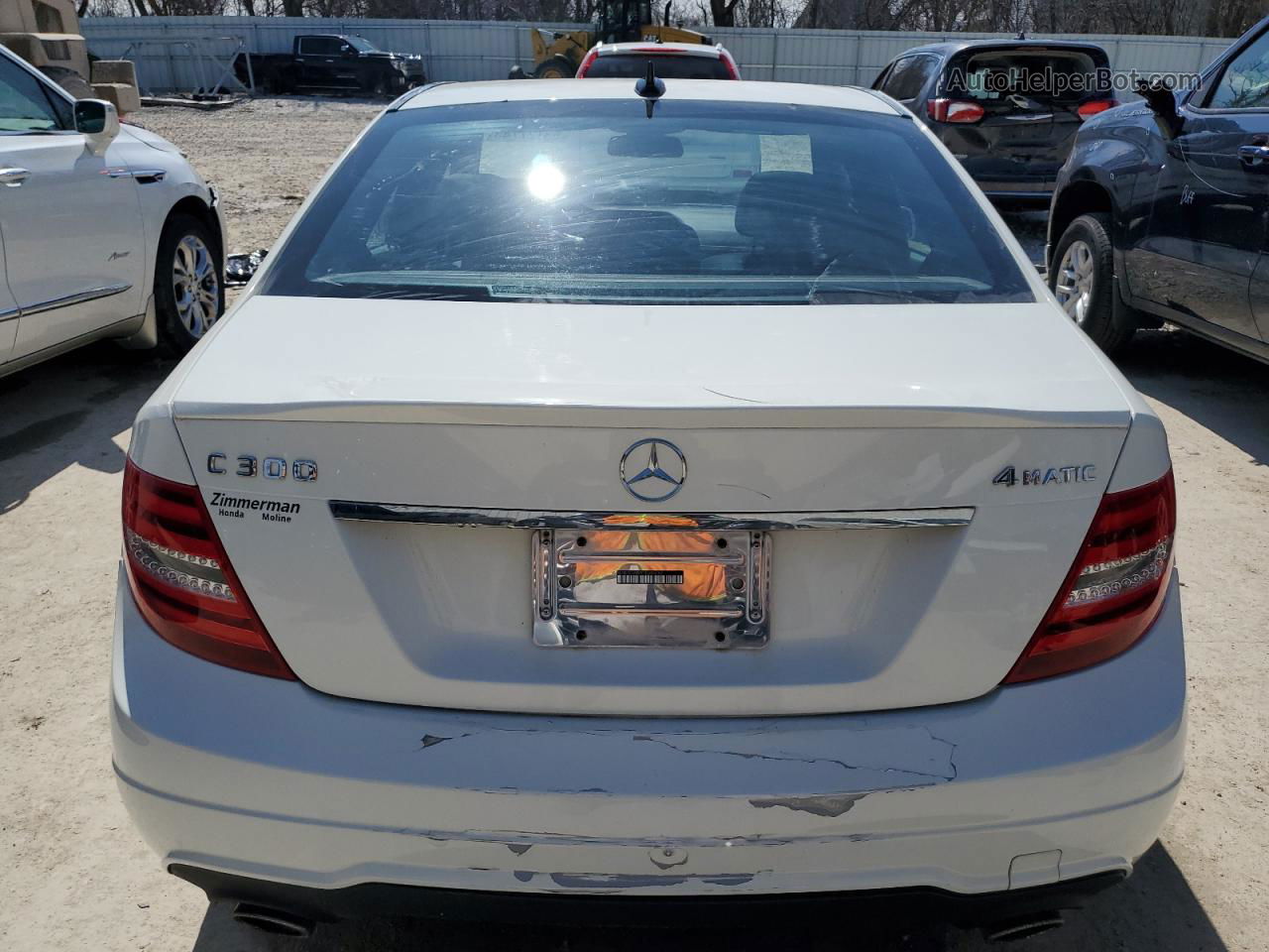 2012 Mercedes-benz C 300 4matic White vin: WDDGF8BB7CR205430