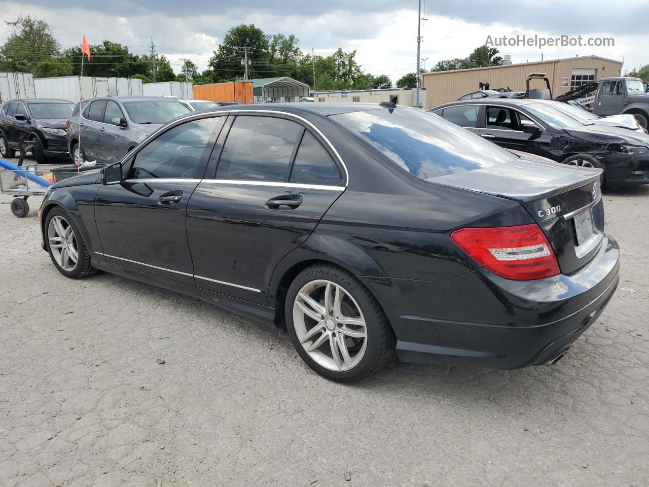 2012 Mercedes-benz C 300 4matic Black vin: WDDGF8BB7CR207078