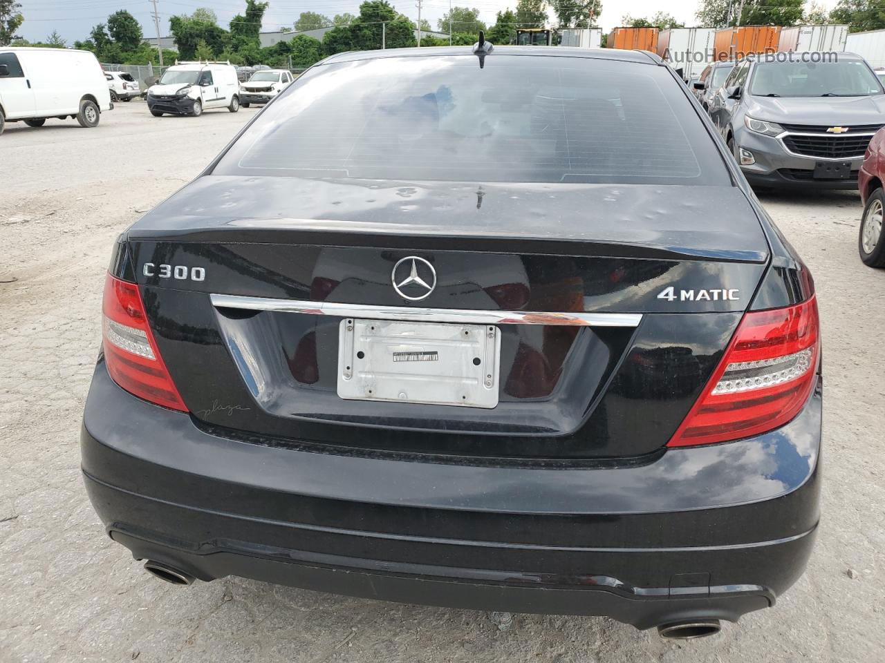 2012 Mercedes-benz C 300 4matic Black vin: WDDGF8BB7CR207078