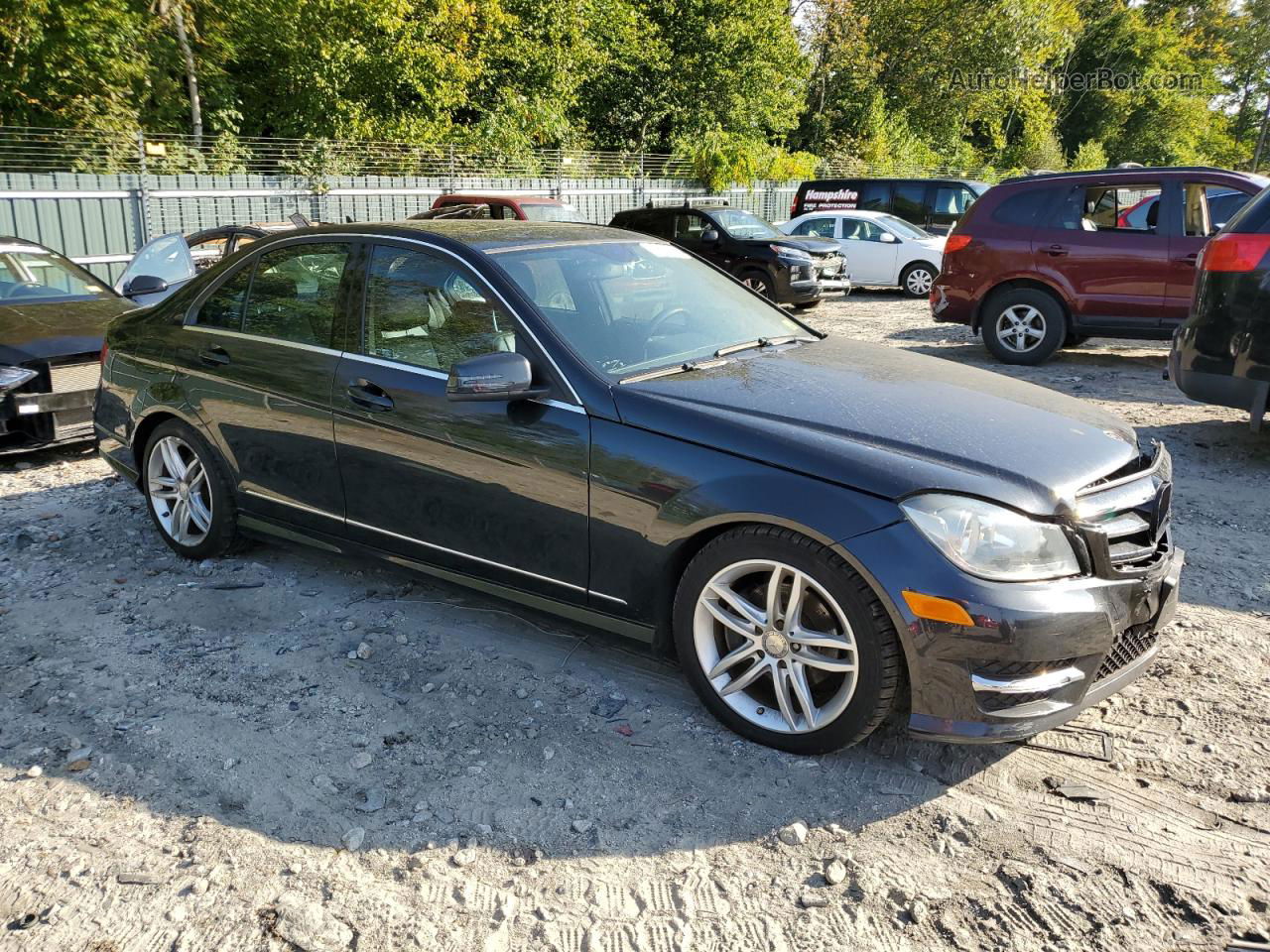 2012 Mercedes-benz C 300 4matic Black vin: WDDGF8BB8CA703621