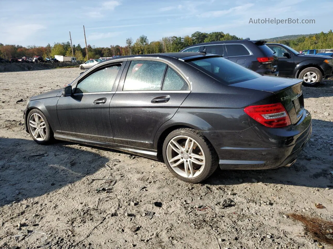 2012 Mercedes-benz C 300 4matic Black vin: WDDGF8BB8CA703621