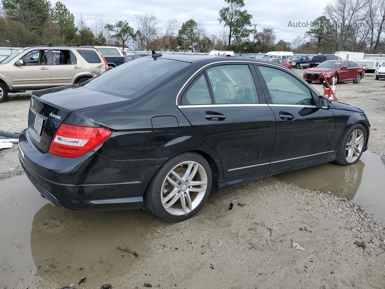 2012 Mercedes-benz C 300 4matic Black vin: WDDGF8BB8CF909671