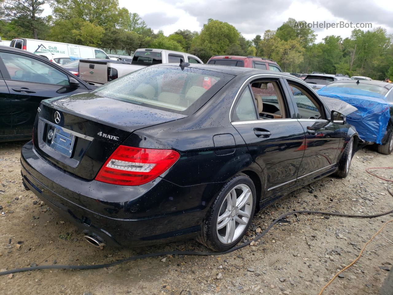 2012 Mercedes-benz C 300 4matic Black vin: WDDGF8BB8CR208241