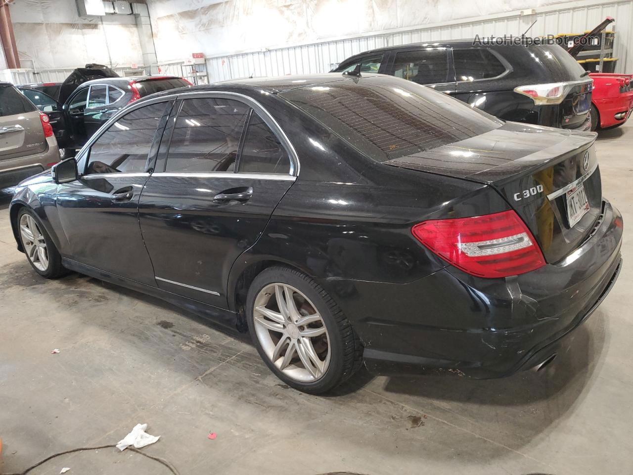 2012 Mercedes-benz C 300 4matic Black vin: WDDGF8BB8CR213617