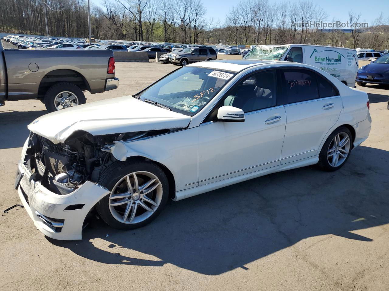 2012 Mercedes-benz C 300 4matic White vin: WDDGF8BB8CR226884