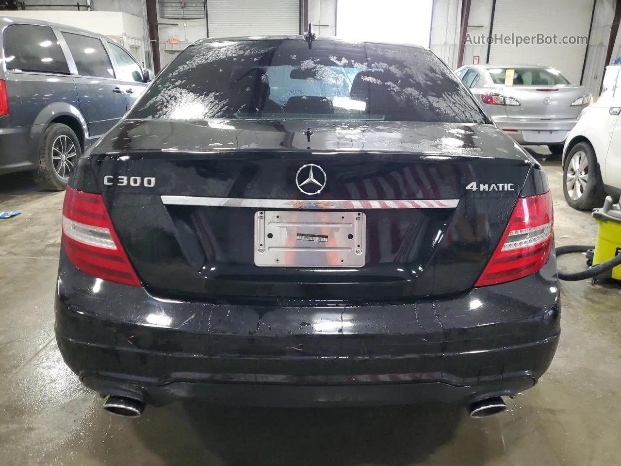 2012 Mercedes-benz C 300 4matic Black vin: WDDGF8BB8CR238291