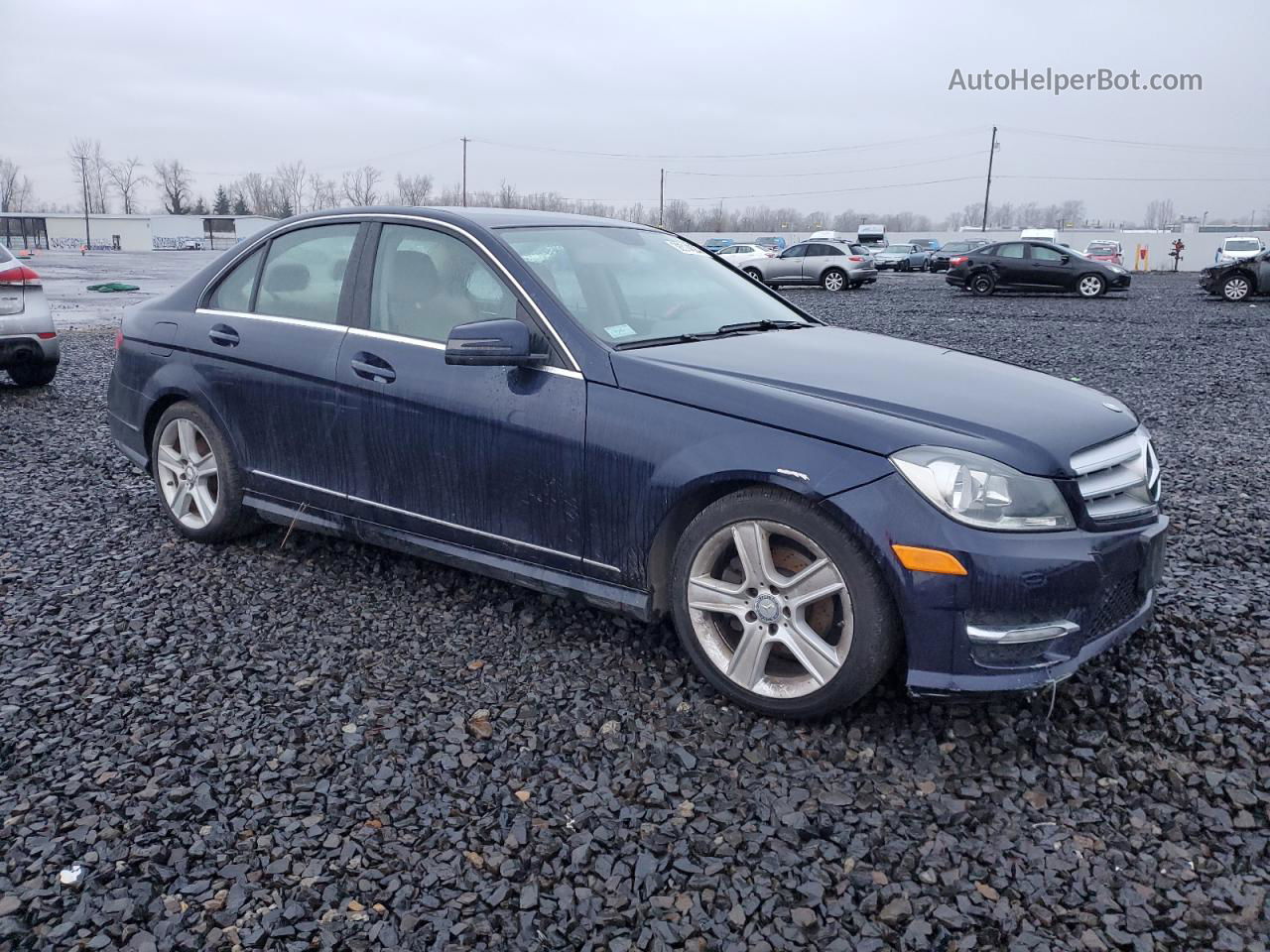 2012 Mercedes-benz C 300 4matic Синий vin: WDDGF8BB9CF878768