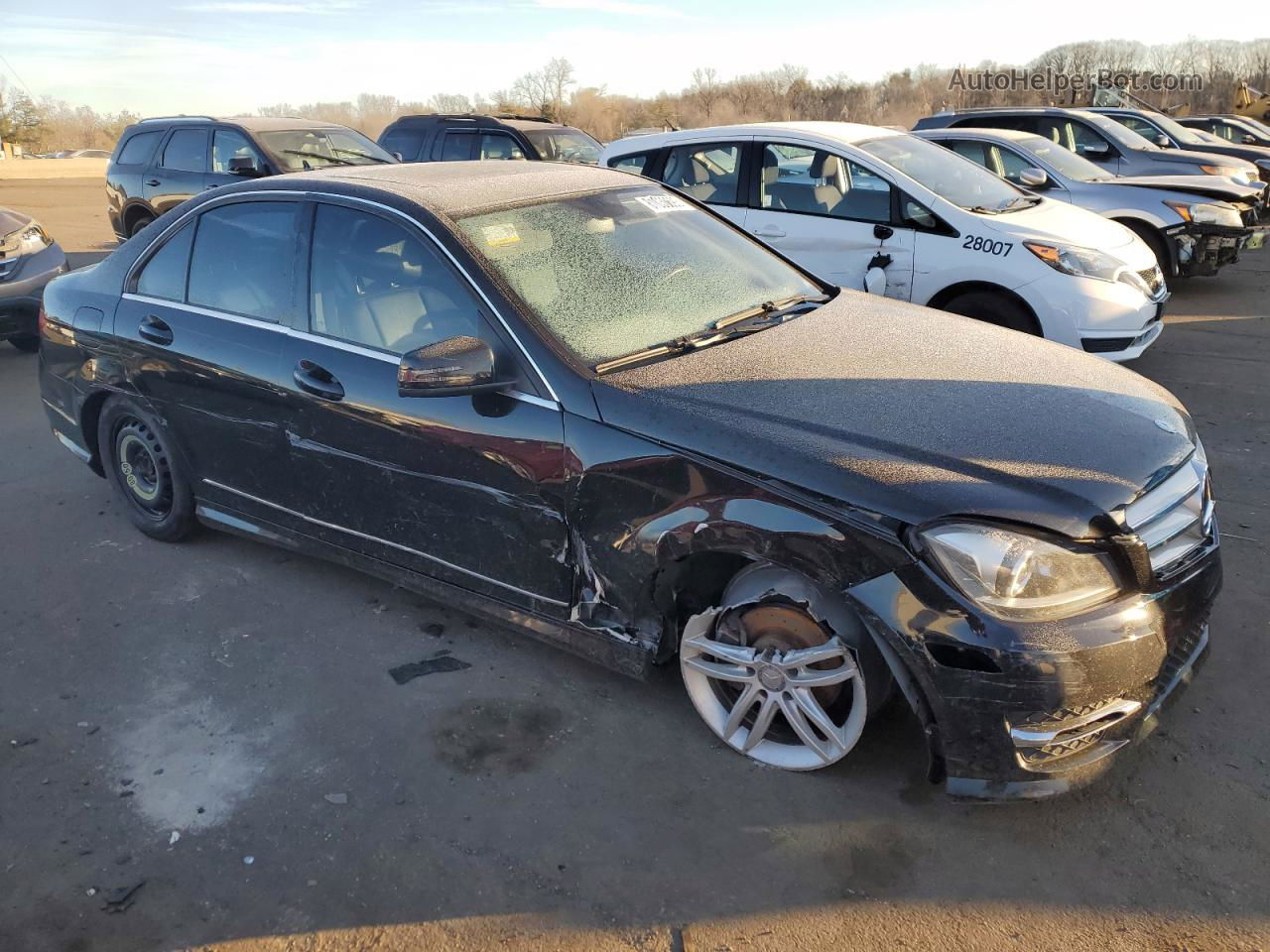 2012 Mercedes-benz C 300 4matic Black vin: WDDGF8BB9CR202075