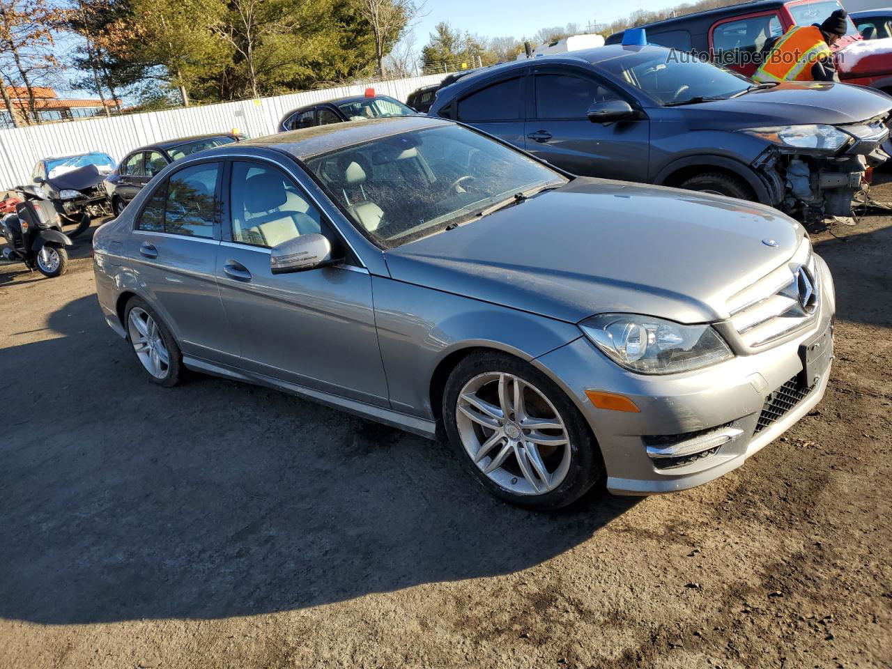 2012 Mercedes-benz C 300 4matic Gray vin: WDDGF8BB9CR236355