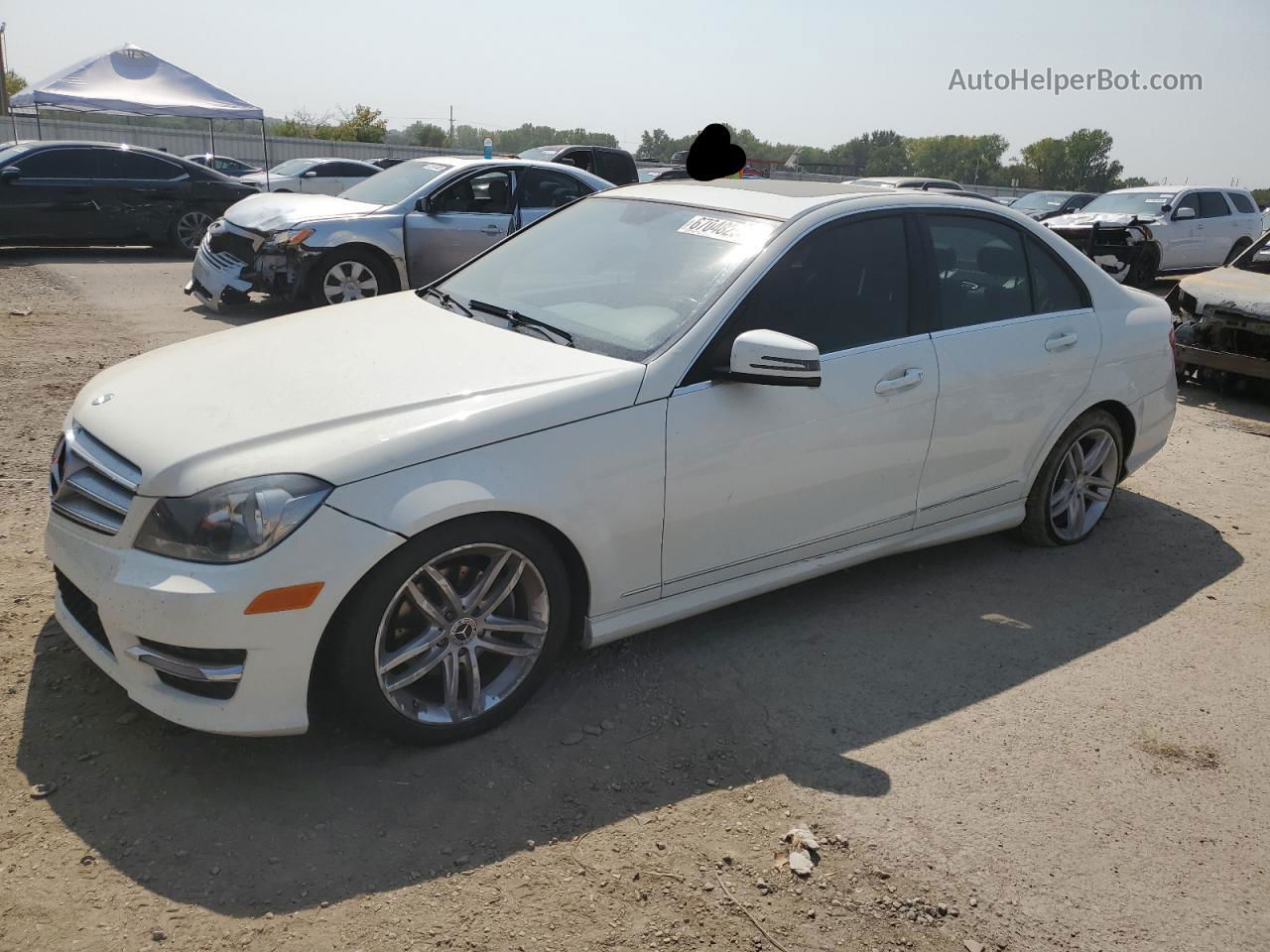 2012 Mercedes-benz C 300 4matic White vin: WDDGF8BB9CR237425