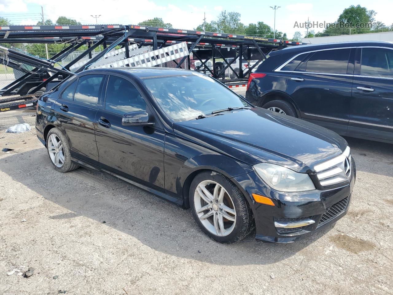 2012 Mercedes-benz C 300 4matic Black vin: WDDGF8BBXCA691083