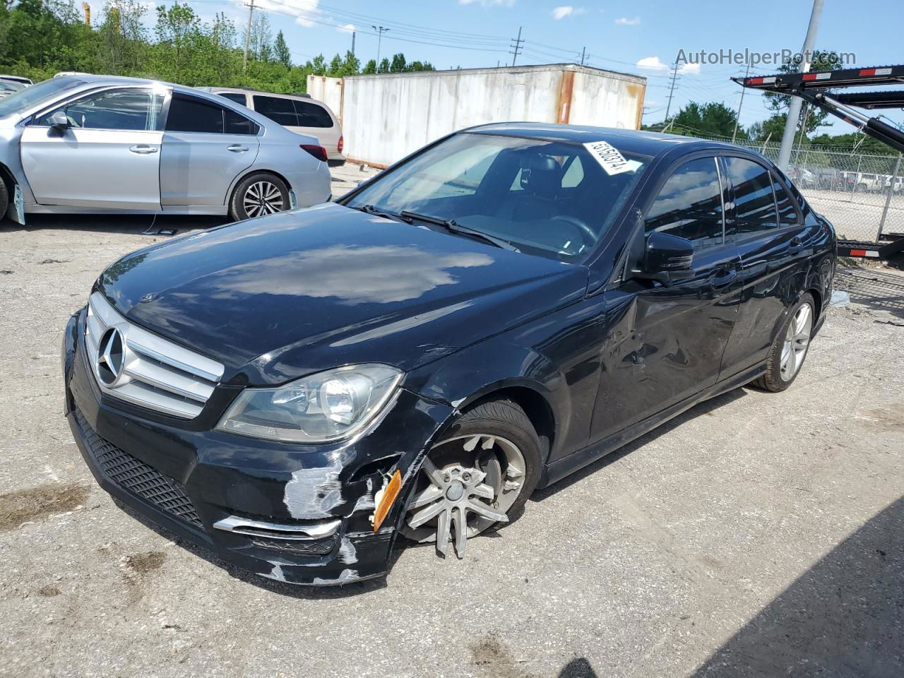 2012 Mercedes-benz C 300 4matic Black vin: WDDGF8BBXCA691083