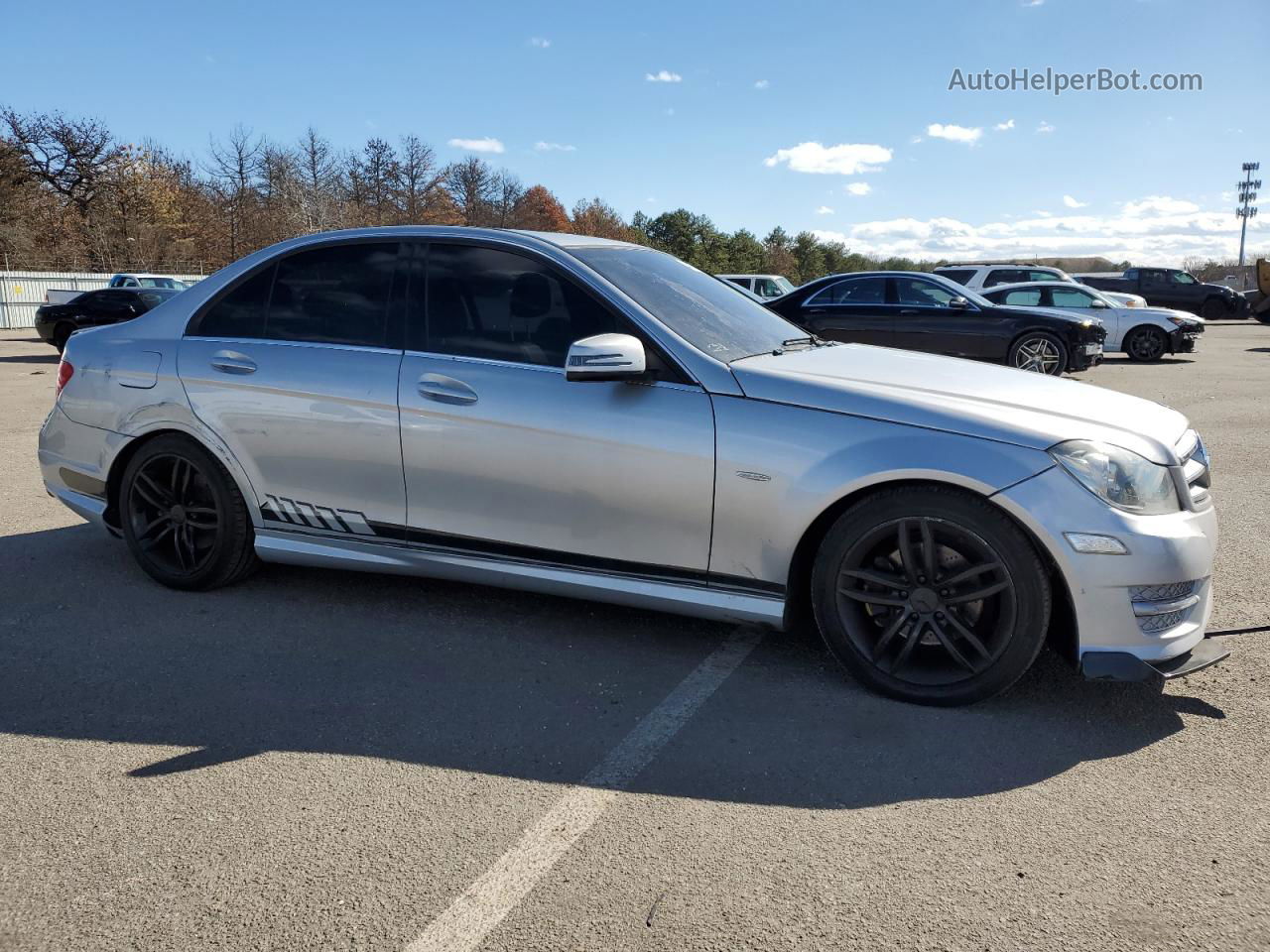 2012 Mercedes-benz C 300 4matic Silver vin: WDDGF8BBXCA699782