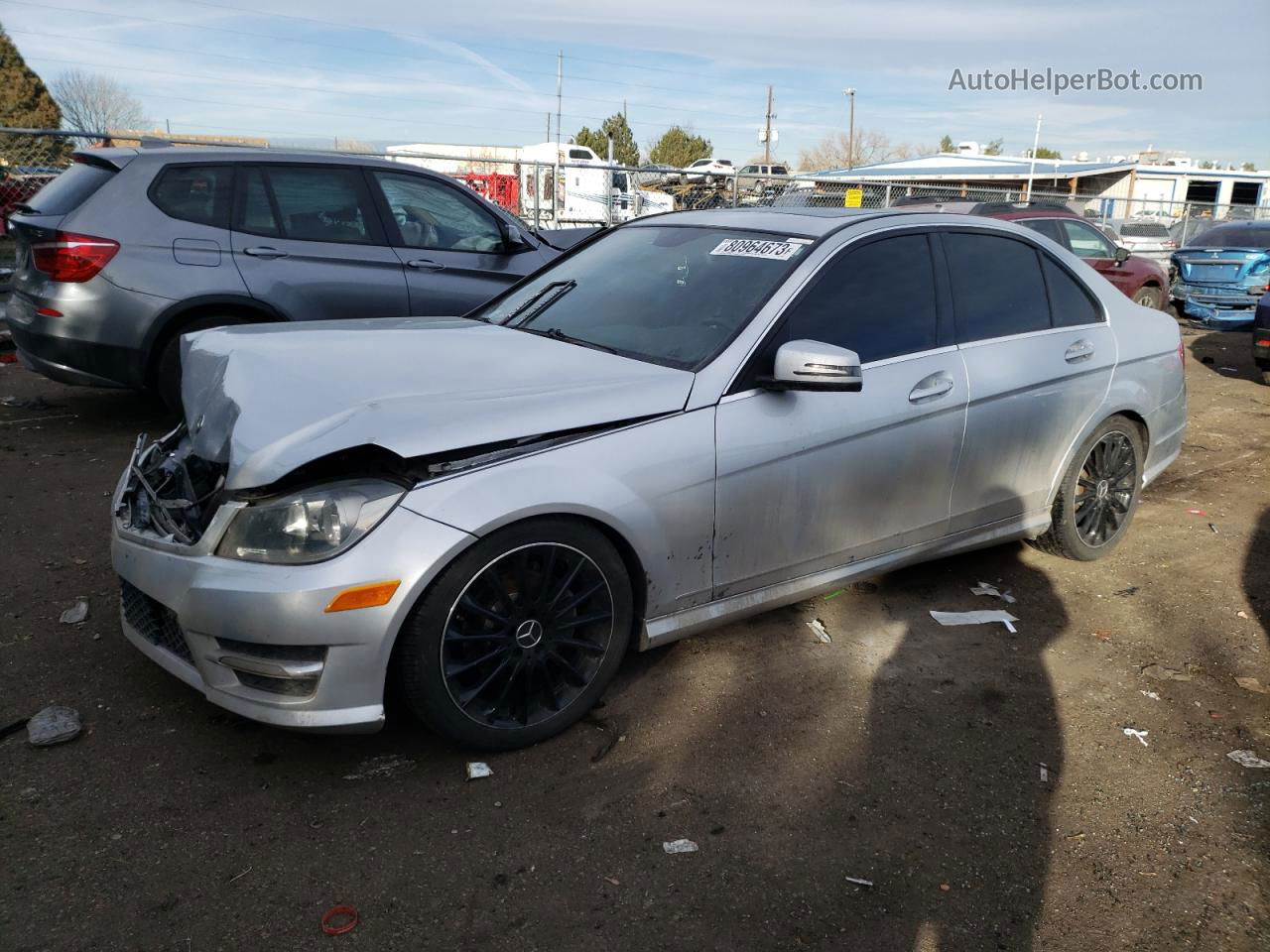 2012 Mercedes-benz C 300 4matic Silver vin: WDDGF8BBXCR200500