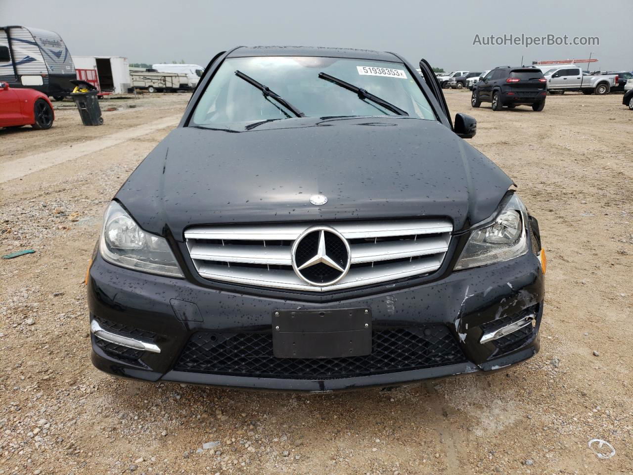 2012 Mercedes-benz C 300 4matic Black vin: WDDGF8BBXCR203946