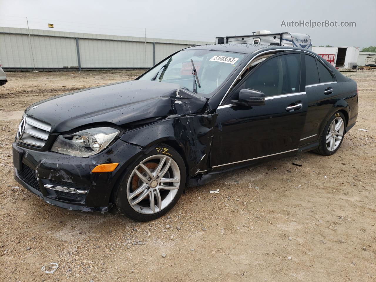 2012 Mercedes-benz C 300 4matic Black vin: WDDGF8BBXCR203946