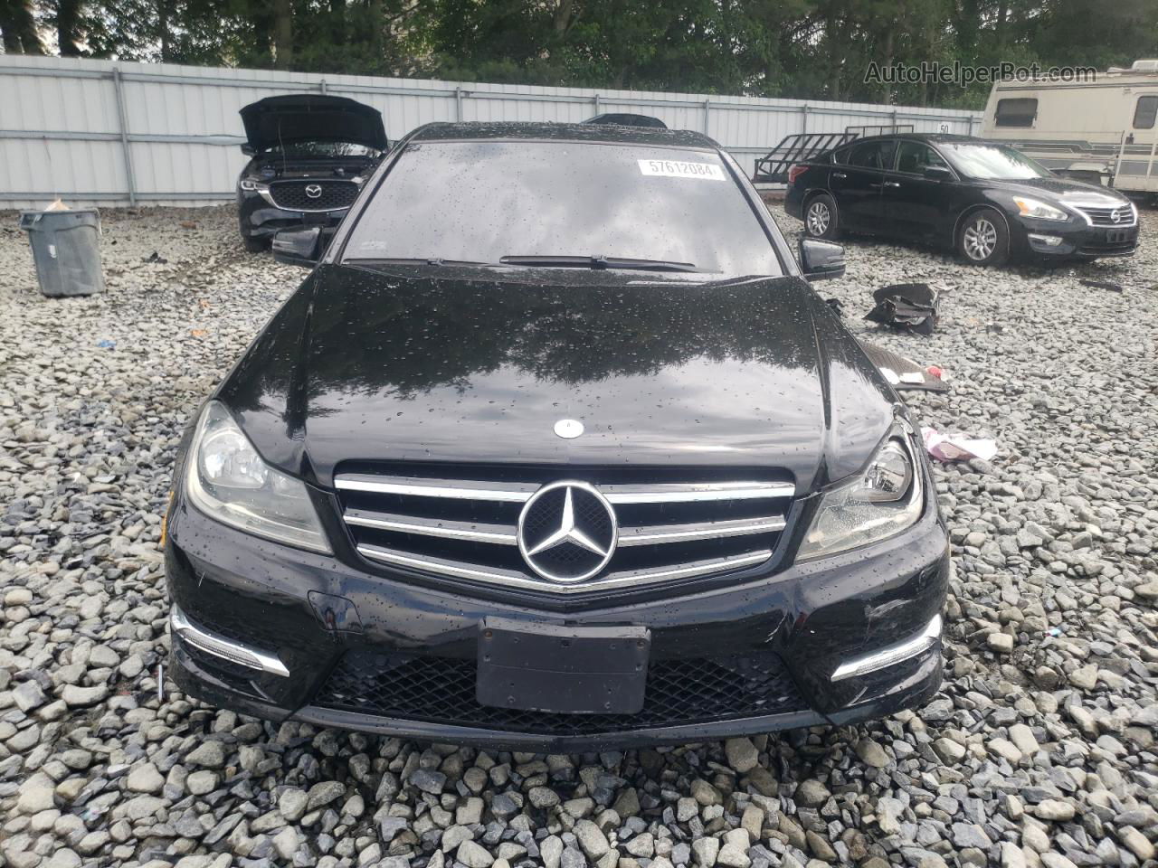 2012 Mercedes-benz C 300 4matic Black vin: WDDGF8BBXCR212971