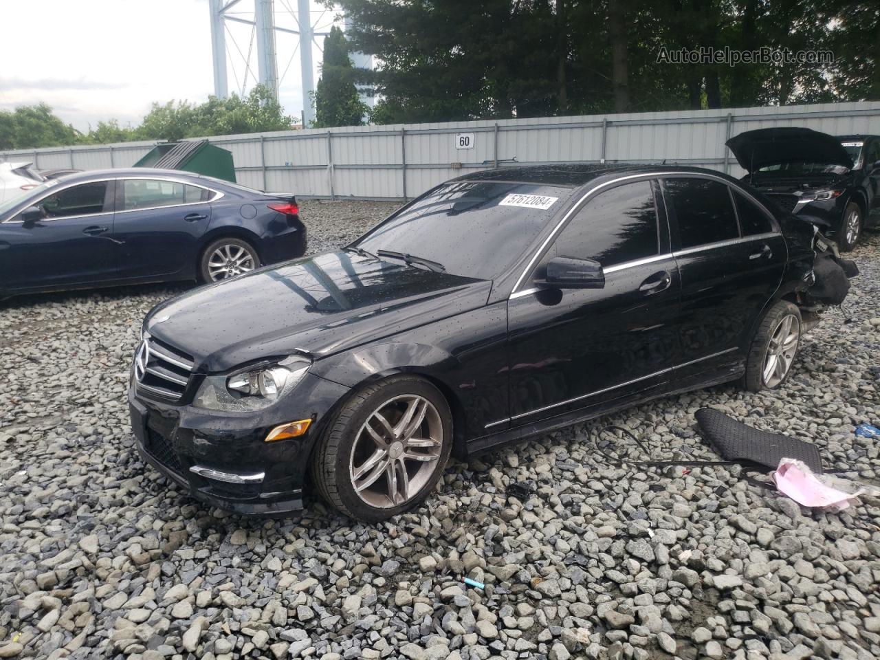 2012 Mercedes-benz C 300 4matic Black vin: WDDGF8BBXCR212971