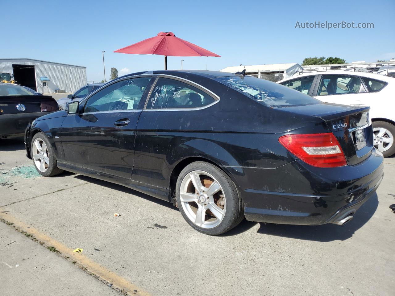 2012 Mercedes-benz C 250 Black vin: WDDGJ4HB9CF883225