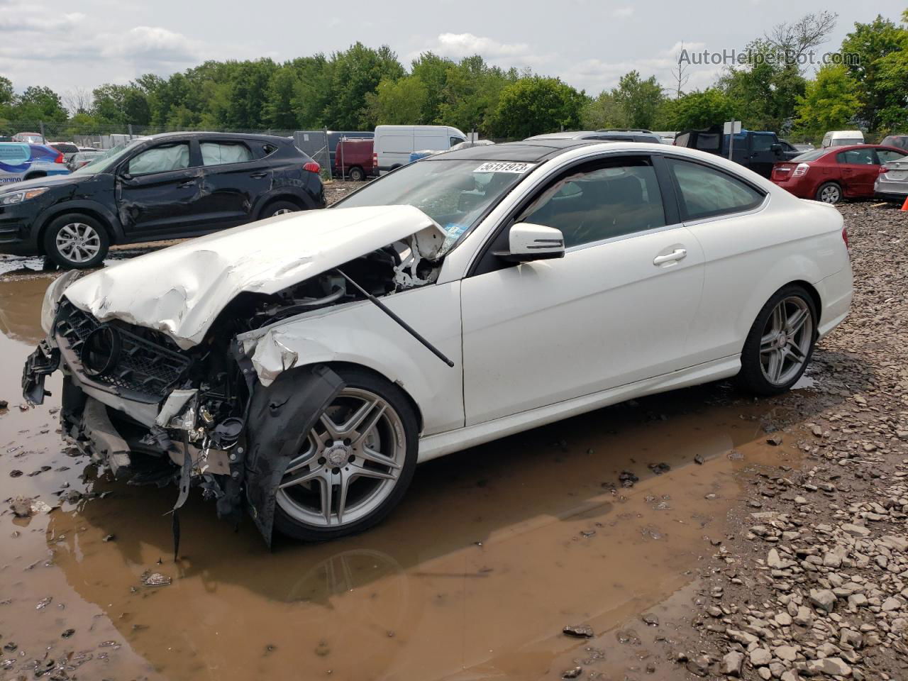 2015 Mercedes-benz C 350 4matic White vin: WDDGJ8JB4FG372778